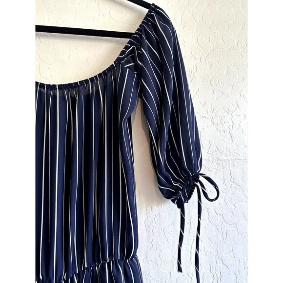 Honey Punch Navy Nautical Romper Woman's Size M Shorts Summer Beachy - Picture 15 of 16